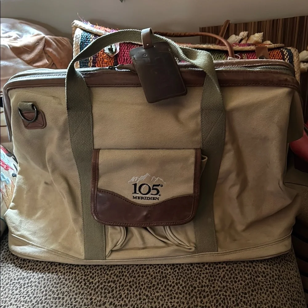 Vintage Khaki and Brown Men's Bag